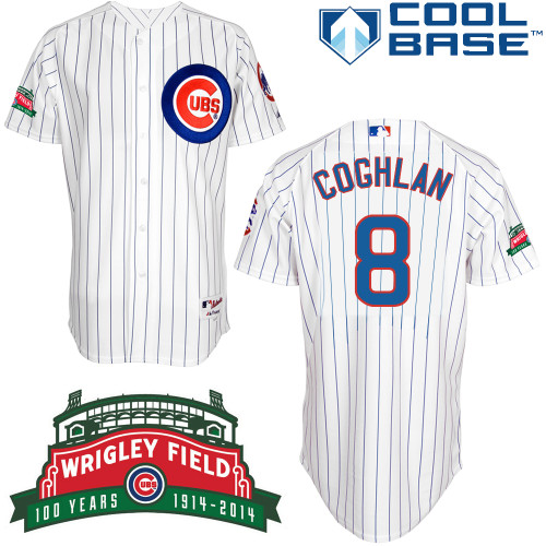 Chris Coghlan #8 mlb Jersey-Chicago Cubs Women's Authentic Wrigley Field 100th Anniversary White Baseball Jersey